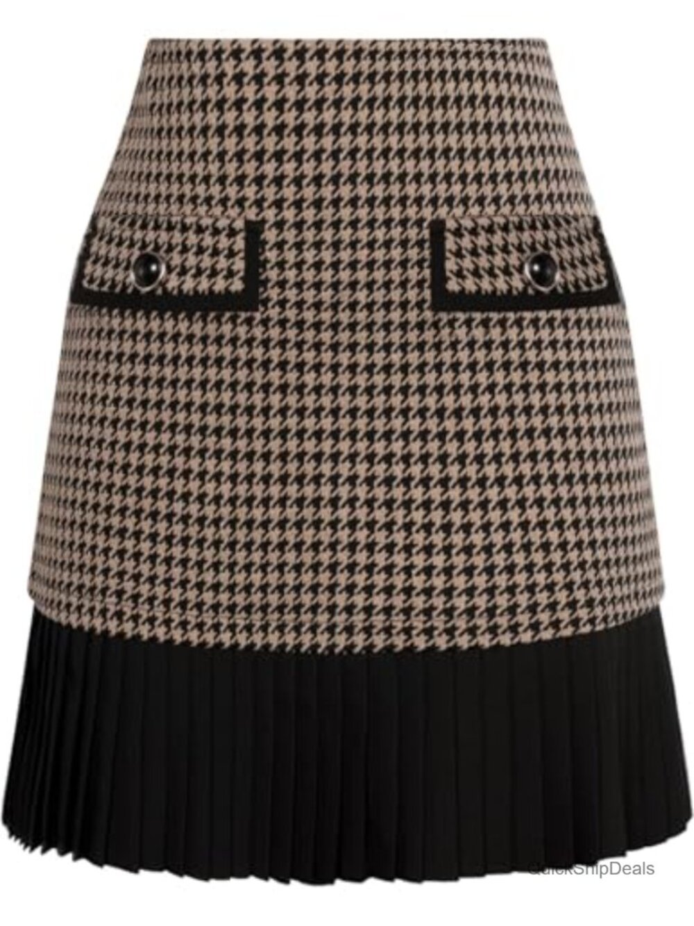 Plaid Mini Skirt High Waist Pleated A-Line Casual Work Office Skirt